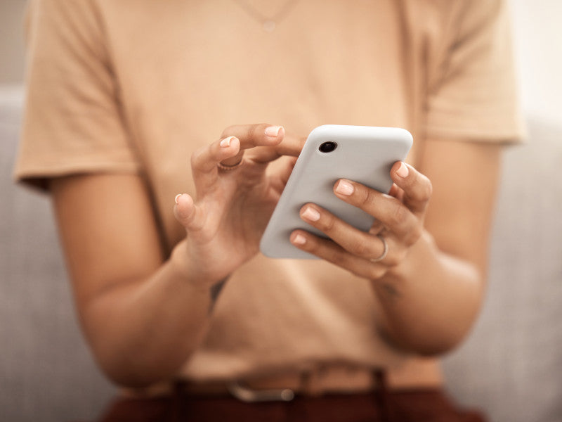 scrolling on a phone