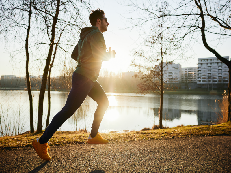 Man jogging outside
