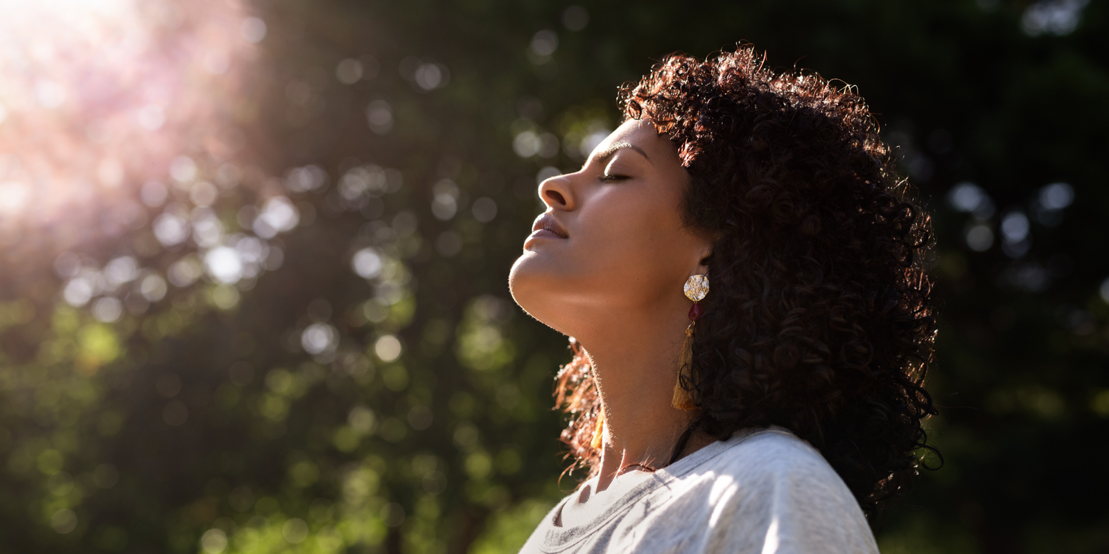 Woman doing breathing exercises for weight loss