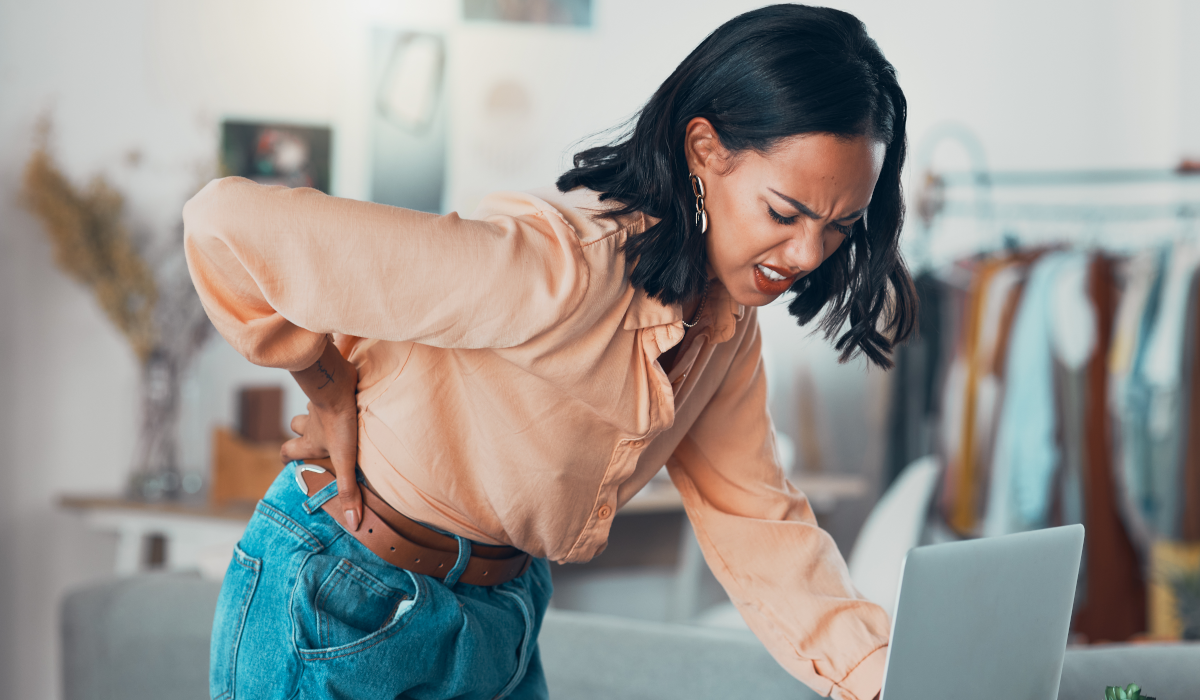 woman with back pain