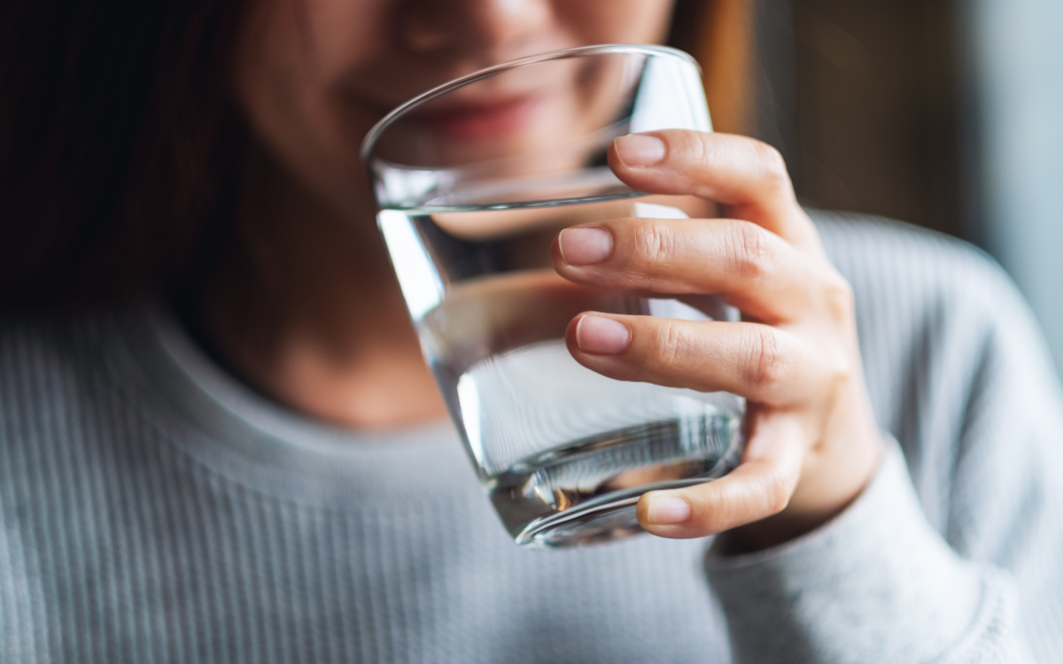 woman drinking water