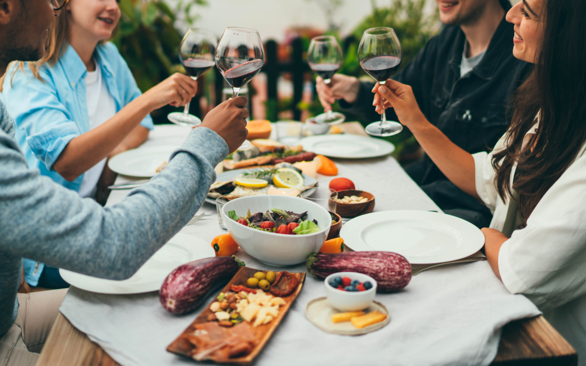 people sat around a table